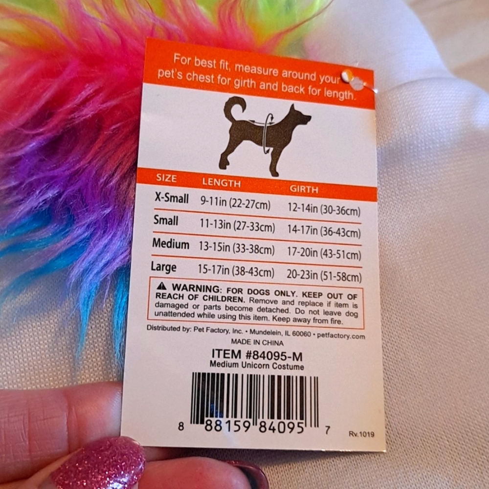 NWT Unicorn Halloween Costume by Pet Factory For Dogs or Cats - Picture 8 of 9
